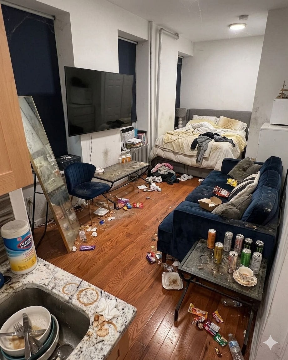 Before - dirty room